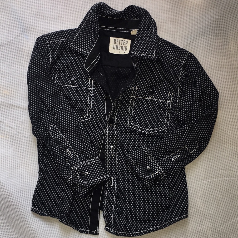 Better Unsaid Toddler Boy Button Down Long Sleeve Shirt | Size 2T